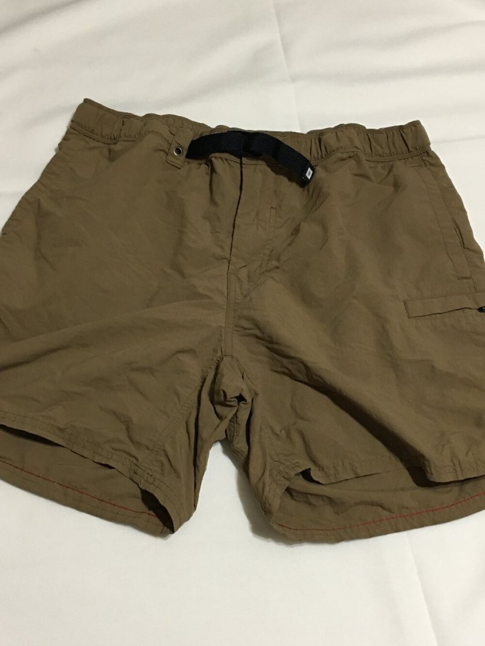 686 Men's Drift Packable Shorts Size Large Khaki Wide Fit Hybrid Belted